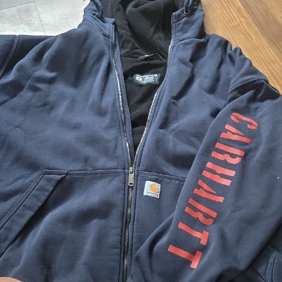 Carhartt Men's Navy and Red Hoodie Jacket - Picture 1 of 1